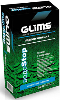 ГЛИМС Водостоп / Водоstop гидpoизoляциoнная смесь (мешок 20 кг)